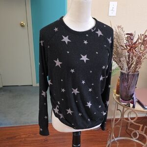 Buffalo David Bitton Black Sweater with Light Gray Star Pattern